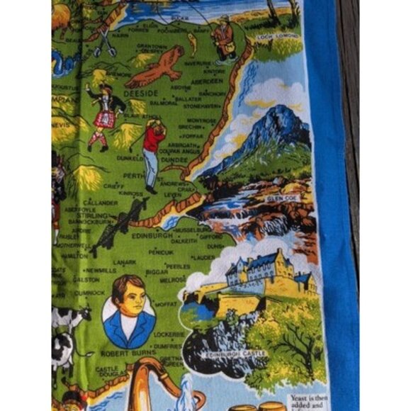 Scotland Pictorial Map Scotch Whisky Kitchen Dish Tea Towel Cotton Made In UK - Picture 6 of 16